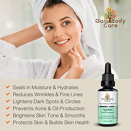 Gaia Body Care 5% Bakuchiol Oil Organic - (1Oz) - Anti Aging, Antiwrinkle, Hyperpigmentation And Dark Spot Remover Bakuchiol Serum - Best Retinol Alternative Facial Serum #TOP2
