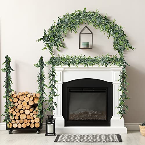 Sggvecsy Artificial Eucalyptus Garland 5 Pack Fake Eucalyptus Greenery Garland Faux Hanging Plants Artificial Vines, 6 Feet/Strand For Wedding Backdrop Arch Wall Table Party Outdoor Festival Decor #TOP2