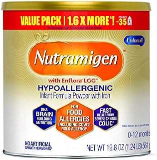 Enfamil Nutramigen Hypoallergenic Colic Baby Formula Lactose Free Milk Powder, 19.8 Ounce
