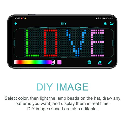 ERYUE Chapéus LED personalizáveis, Chapéus de LED Tampas de tela de LED para mensagens de LED acende