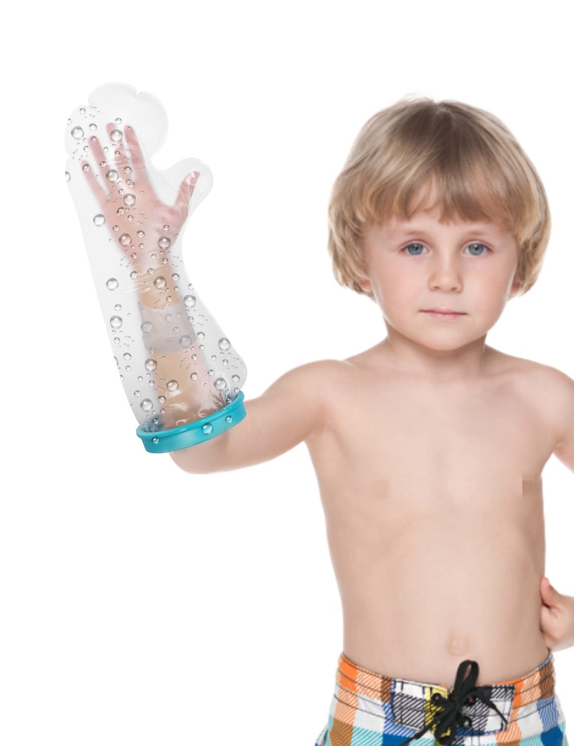 Weojeviy Cast Cover for Shower Arm Kids Reusable Watertight Seal Sleeve for Broken Hand Elbow Wrist Bandage, Cast Bag Protector Fit Arm Circumference 2" to 5"(Children's Arm)