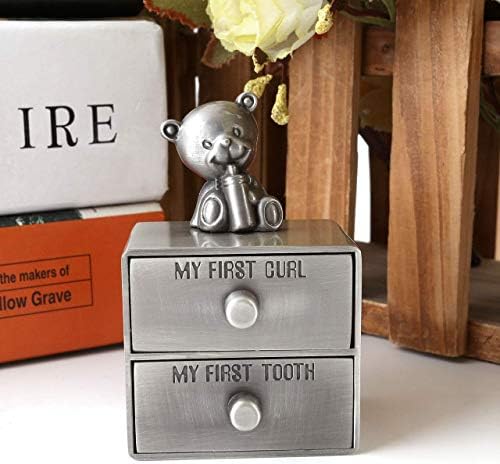 Mogokoyo Silver Tooth Box, Baby My First Tooth and Curl Keepsake Box Set, Kids Teeth Fairy Organiser for Boy or Girl