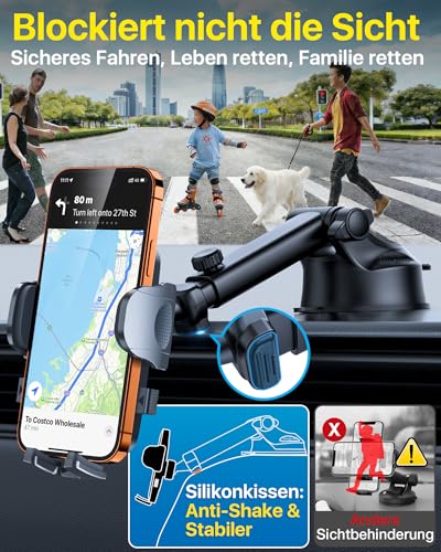 HTU 2026【Militär-Klasse】Handyhalterung Auto【Stärkst Saugnapf】360° Drehbar – Ansicht 5