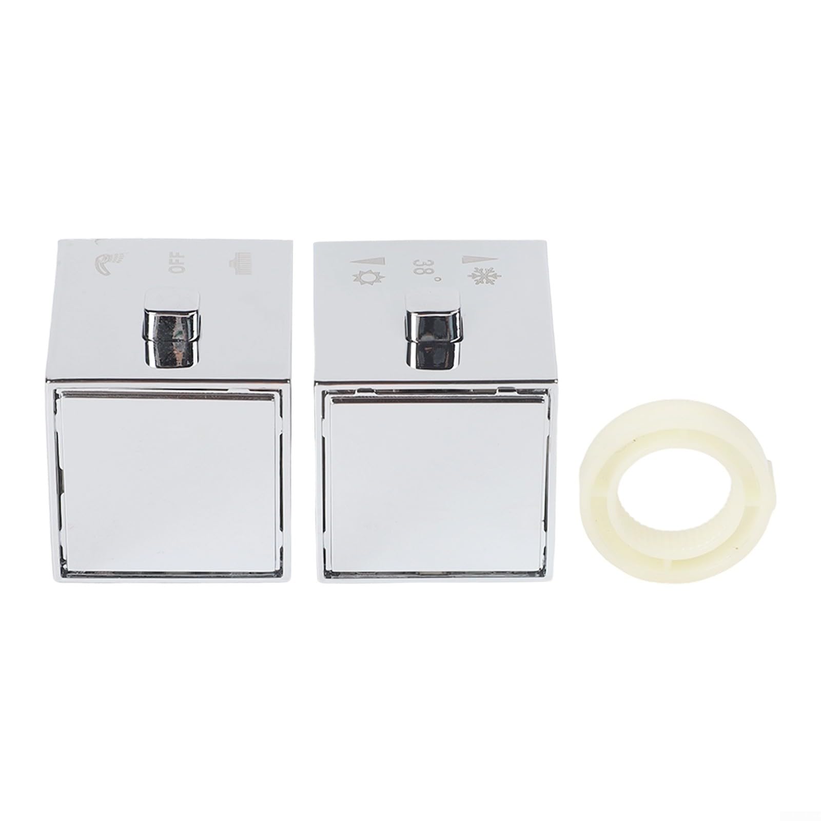 GANCEI Tap Handles Square Shower Temperature Control Handle,Chrome Thermostatic Knobs With Temperature Markings For Bath Shower Mixer Valves