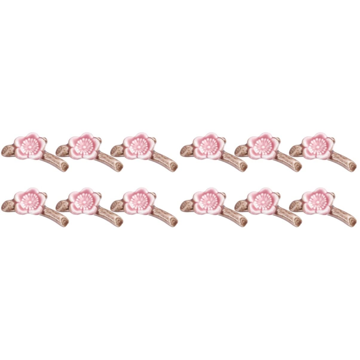 Générique Support de Baguettes 12 pièces Prune Home Ornement en Forme de Tronc avec Baguettes en céramique Support de Fleur Support de décoration de Support