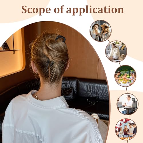 AWAYTR 3Pcs French Hair Pins for Women - Metal Hair Forks for Elegant Bun, Twist & Chignon Hairstyle Accessories (Twisted+Black+Gold+Sliver) — view 4
