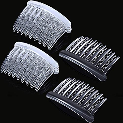 Gejoy 12 Pieces Plastic Teeth Hair Combs Tortoise Side Comb Hair Accessories For Fine Hair (Transparent) #TOP2