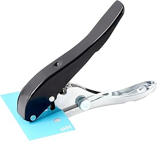 Sponsored Ad - Hole Punch 1/4 inch, Heavy Duty Single Hole Punch Adjustable Hole Spacing, Metal Silver Hand-held Hole Punc...