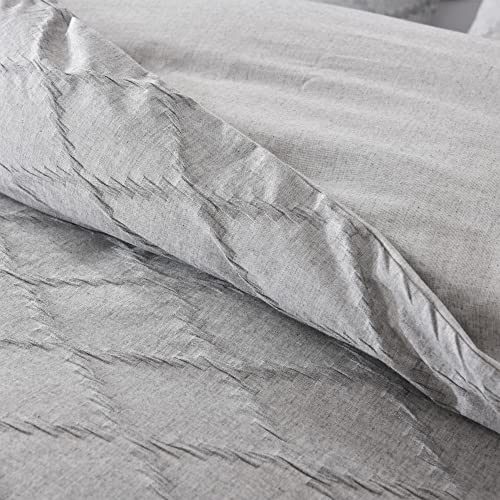 Duvetex 100% Cotton King Duvet Cover Diamond Pattern, Yarn Dyed Spandex Soft Breathable Lightweight Bedding Sets, Comfortable Bed Quilt Cover With 2Pcs Pillow Shams, Button Closure&Corner Ties #TOP5