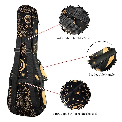 Waterproof Oxford Cloth Ukulele Bag Fairy with Bird and Flower Durable & Stylish Ukulele Case with Storage Cute Moon Star - Les Beatles, Paul McCartney, John Lennon, RIngo Starr, George Harrison Waterproof Oxford Cloth Ukulele Bag Fairy with Bird and Flower Durable & Stylish Ukulele Case with Storage Cute Moon Star – Image 4