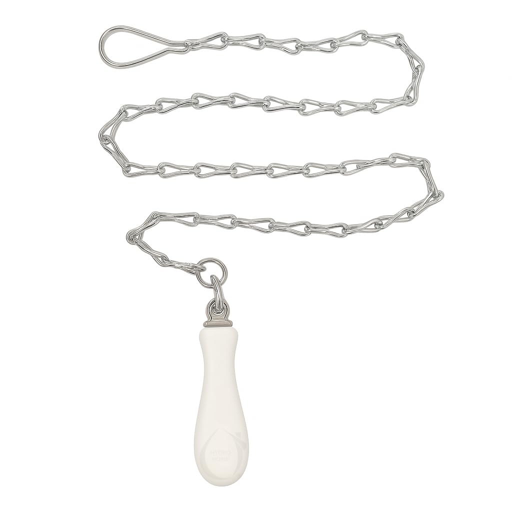Catenella a maglia ovale con Pull in ceramica bianco per cassetta wc alta by HYDRO HOME