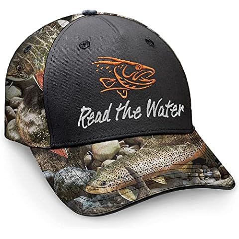 Fishouflage Read The Water Trout Cap - Men’s Camo Fishing Hat, Trout, One size Cover