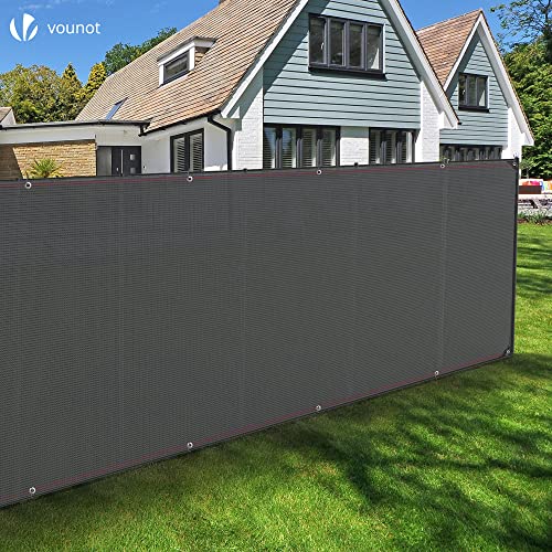Image of VOUNOT Fence Screen 1.5 x 20 m, Privacy Fence 230 g /m HDPE Shade Net, Wind Protection, UV-Resistant, Tear-Resistant, with Holes and Cable Ties, Grey