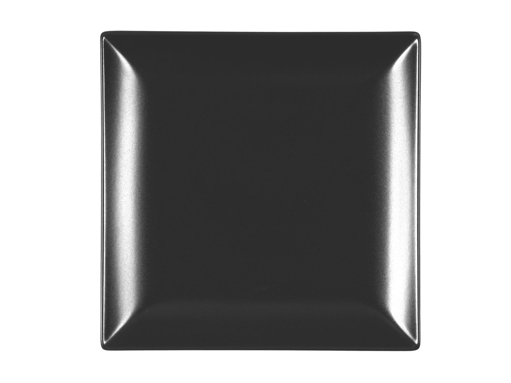 Lot de 6 assiettes plates en grès Boston noir 24x24cm
