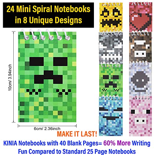 KINIA Pacote com 24 100 peças de lembrancinhas de festa de aniversário de videogame Mineiro Craft Pi