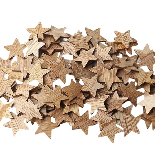 DAHI 200pcs Holzsterne zum Basteln 3cm Streudeko Weihnachten Sterne...