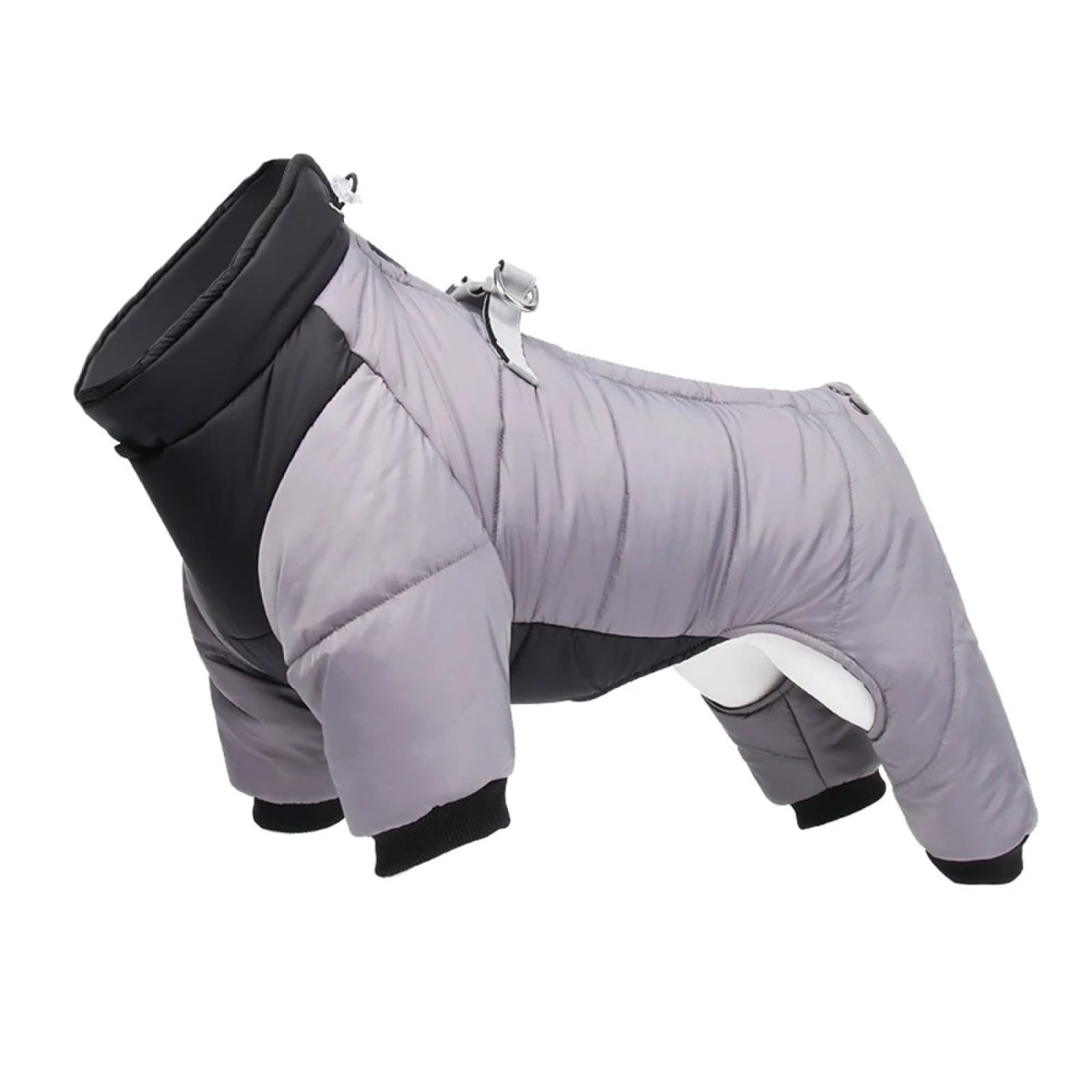Veste d'hiver pour chien gris M imperméable à fermeture éclair pour carlin et caniche