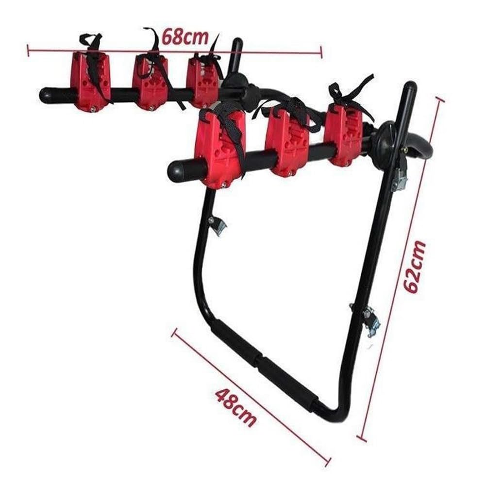 Portabicicletas para Coche, Portaequipajes para Maletero Trasero, Portabicicletas Plegable, Puede Transportar 3 Bicicletas, Carga De 45 Kg, para La Mayoría De Los Coches