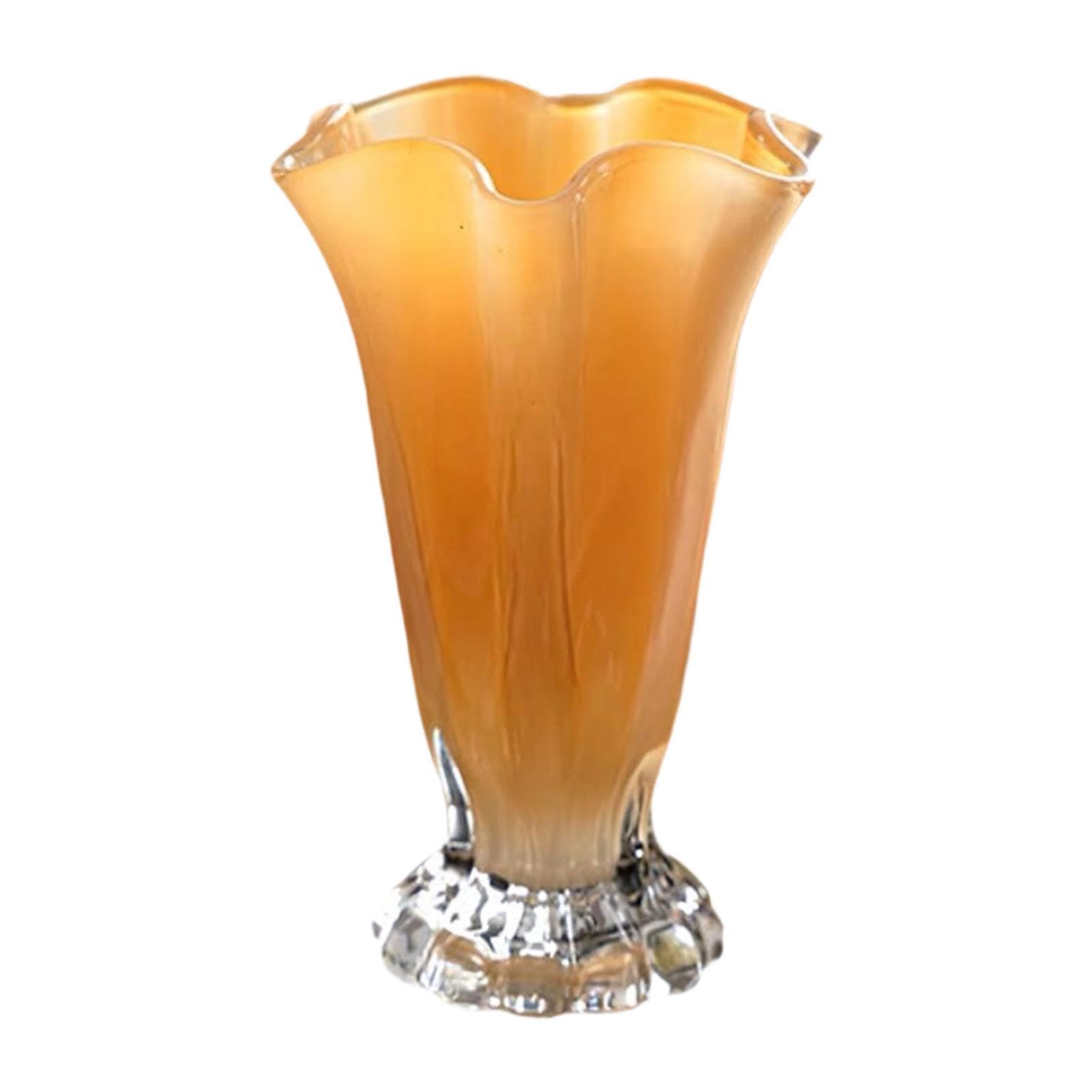 Petals Glass Pot Portable Plant Flower Container for Cafe Dining Room Decor Yellow| Ceramic Decorative Vase | Flower Vase for Home Décor-image-21