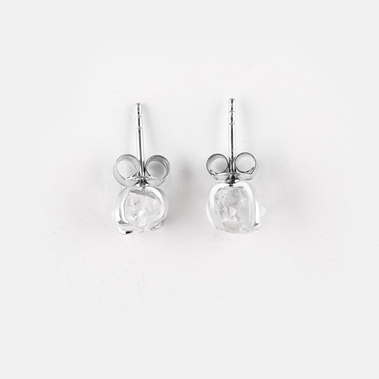 InfinityGemsArt Natural Raw Dainty Pair Stud Earrings, Birthstone Gifts for Women, Chakra Energy Crystals Jewelry in 925 Sterling Silver Chain Minimalist Gemstone Earrings