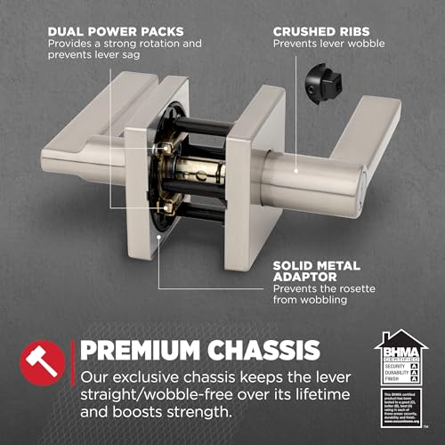 Kwikset Halifax Poignée de porte d'entrée à clé avec serrure et clé, levier réversible à clé sécurisée, entrée avant et chambres, noir mat, résistant au crochetage SMT Rekey Security et Microban – vue 8