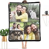 SHIYEL Custom Blanket with Photos, Customized Collage Blankets with Picture Personalized Gift for Lover/Kids/Friends/Family/Colleague, Customizable Memories Throws Souvenir, 5 Collage Combination
