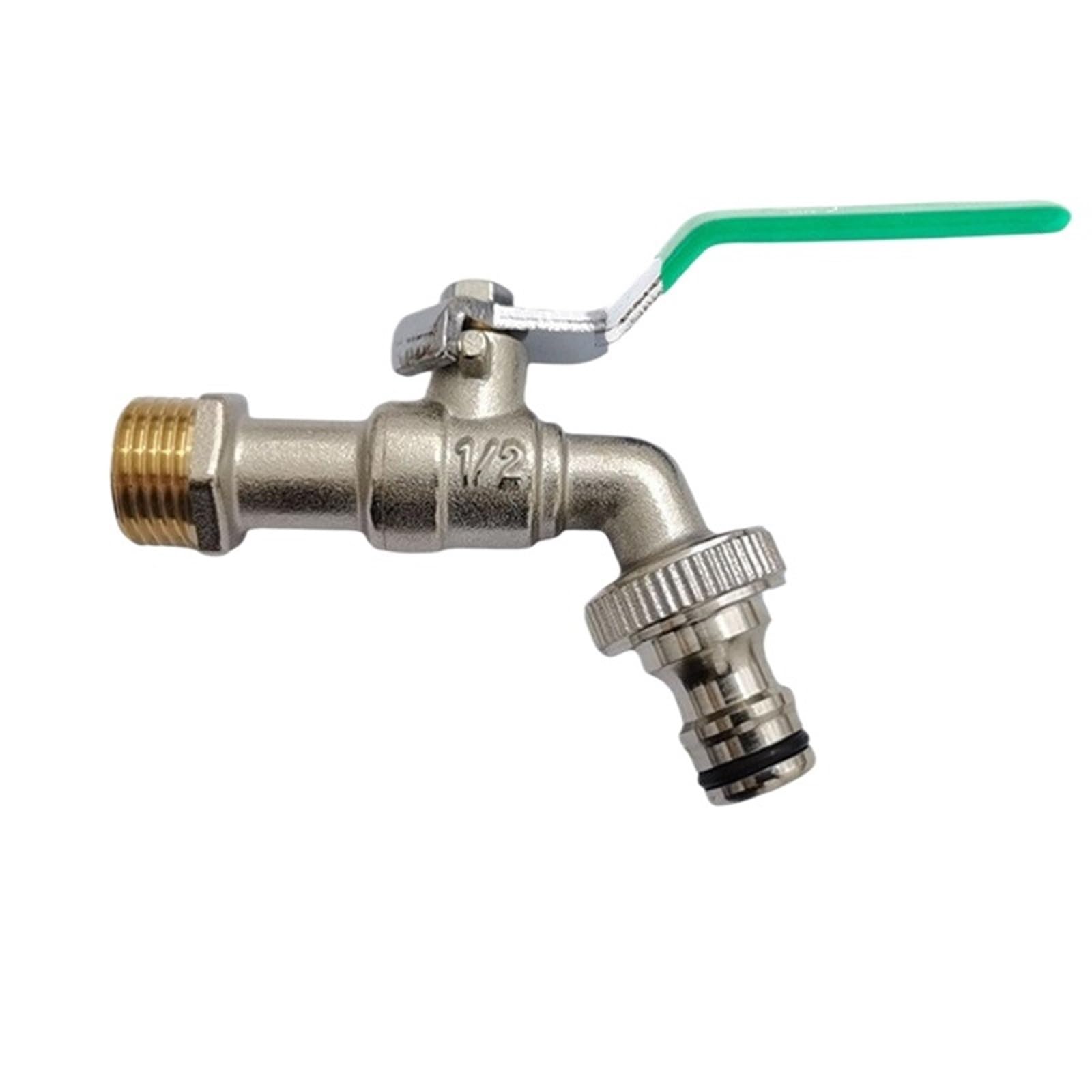 Zrhwspd Dn15 Green Handle Outside Garden Tap Garden Outdoor Bibcock Faucet Dn15 Dn20, Anti-Freeze, Dual Control Copper For Washing Machine And Kitchen Sink