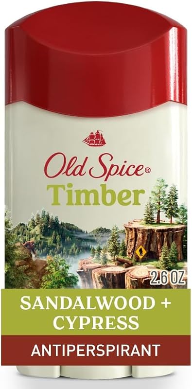Antitranspirante em bastão Old Spice Dry Feel Timber com fragrância de sândalo e cipreste — Pacote com 12