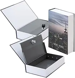 Cofre Porta Joias Camuflado em Formato de Livro com Chave