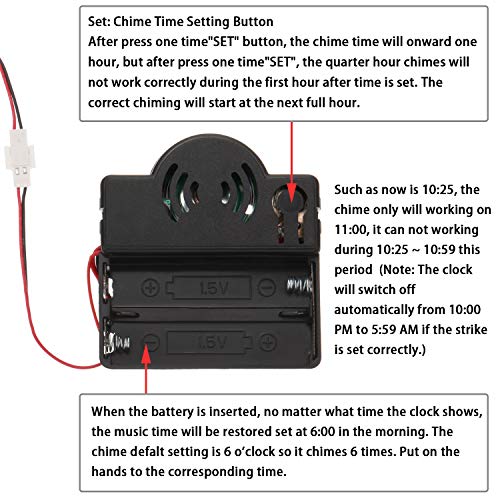 Hicarer Quartz Pendulum Trigger Clock Movement Chime Music Box Completer Pendulum Clock Kit With 3 Pairs Of Spades, Fancy, Straight Clock Hands #TOP3
