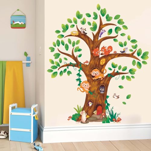 Vinilos Decorativos Árbol con Animales para Niños