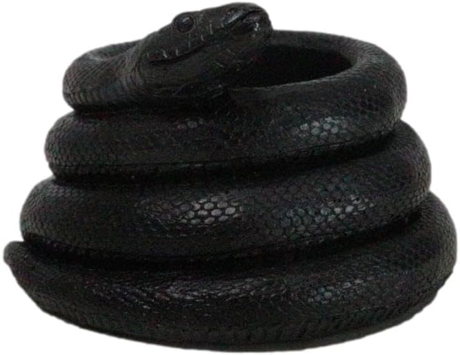 Ebros Gift Wicca Witchcraft Sorcery Dark Magic Black Coiled Serpent Snake Tea Light Votive Candleholder Figurine Reptile Snakes Occult Tea Light Candle Holder (1) - Image 4
