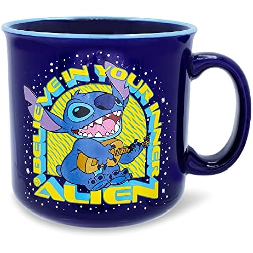 Disney Lilo & Stitch Believe in Your Inner Alien Camper Mug | Holds 20 Ounces