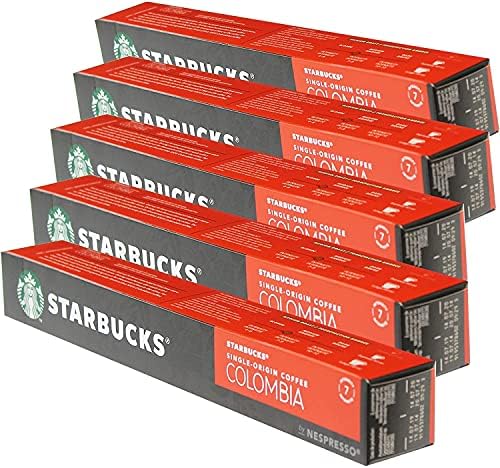 Starbucks Single Origin Colombia - Juego de 5 cápsulas de café tostado,  compatible con Nespresso, 50 cápsulas - PREYCA