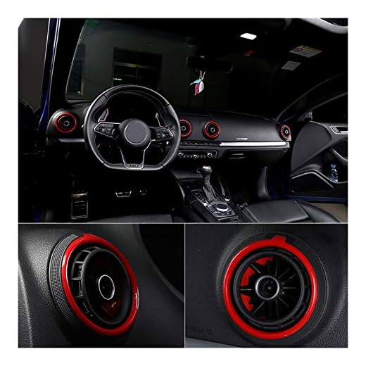 FangFang For Audi A3 / S3 / RS3 8V SLINE Quattro Coches Aire Acondicionado Salida de Aire modifi reemplazo de la Cubierta Decorativa de Anillo 2014-2016 Rojo Deporte (Color Name : Red)