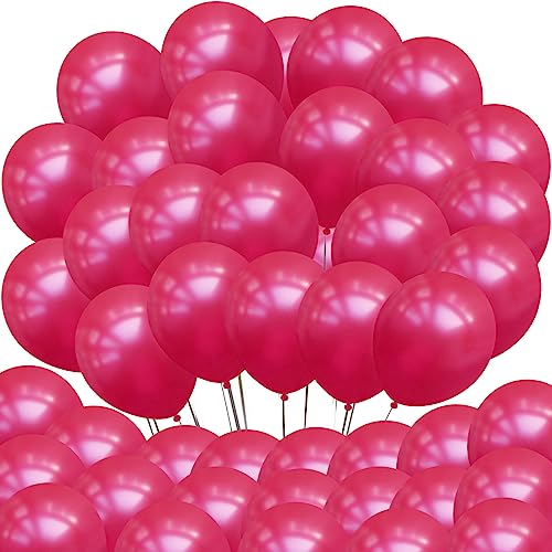 Image of 100 pcs 5 inch Pearl Fuchsia Premium Latex Balloon - Great for Kids, Adult Birthdays, Weddings, Receptions, Baby Showers, Water Fights, or Any Celebration
