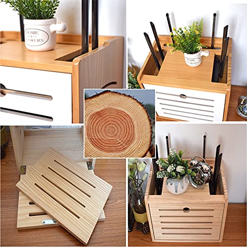 Caches de câble et armoire WiFi en bois pour bloquer le désordre - 8