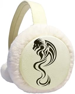 Protetor de orelhas de inverno Dragon Animal Art Grain Outline