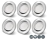 OPPER 6er Set LED Einbaustrahler schwenkbar 230V 5W 400LM Ultra Flach 22mm Einbauleuchte LED Spots, 3000K warmweiße Austauschbar LED Module Deckenspots LED Einbauspot [Energieklasse A++]