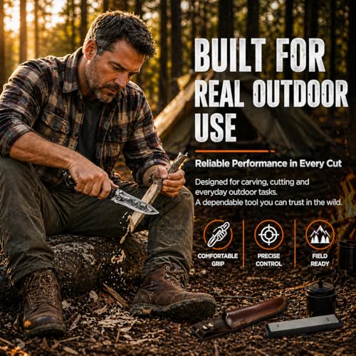 Fixed Blade Hunting Knife Set w/ Sheath 10.2” Outdoor Survival Knife - image 3