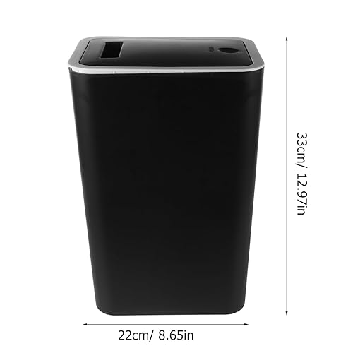 Miniatura 7 de Alipis Bote de basura delgado de plástico de 10 litros con tapa superior de prensa, cesta de basura moderna, contenedor de basura para el hogar,