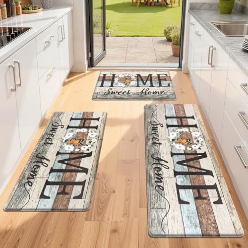 Yamaziot Anti Fatigue Kitchen Rug Set of 3, Non-Slip Waterproof Farmhouse Cushioned Comfort Standing...