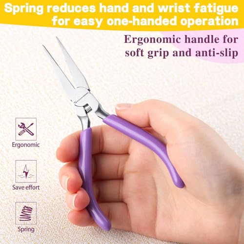 Image of SPEEDWOX Flat Nose Pliers for Jewelry Making Serrated Jaw Pliers Mini Duck Bill Plier Bracelet Bending Plier Jewellery Making Tool Beading Flat Wire Plyer for Wire Wrapping Bending Ring Opening