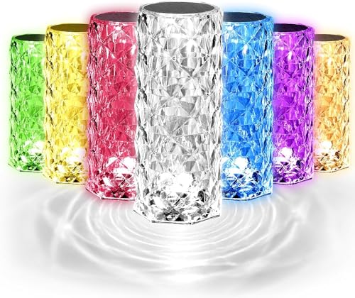 Deogos Crystal Table Lamp, Remote And Touch Control Rose Wave Lamp thumb #6