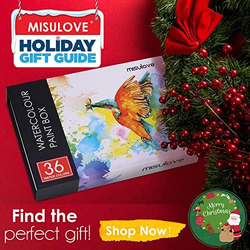 MISULOVE Watercolor Paint Set, 36 Premium Colours in Present Field with Bonus Watercolor Paper and Watercolor Brush Pens, Excellent for Artists, Youngsters, Newbies, Grownup, Portray Lovers for Sketching and Illustrating 9