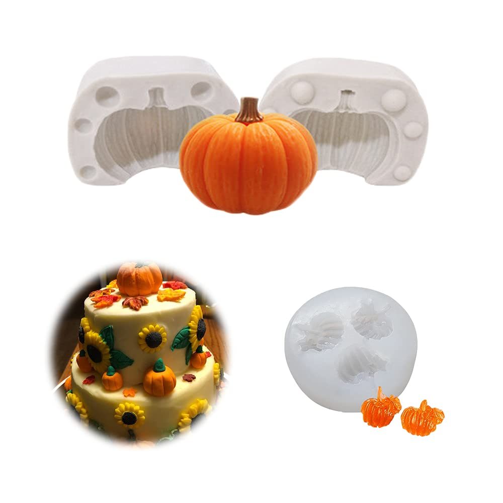 Halloween Pumpkin Silicone Molds Resin Candle Clay Fondant Ice Cube Gumpaste Chocolate Dough Mold (Pumpkin Mold)