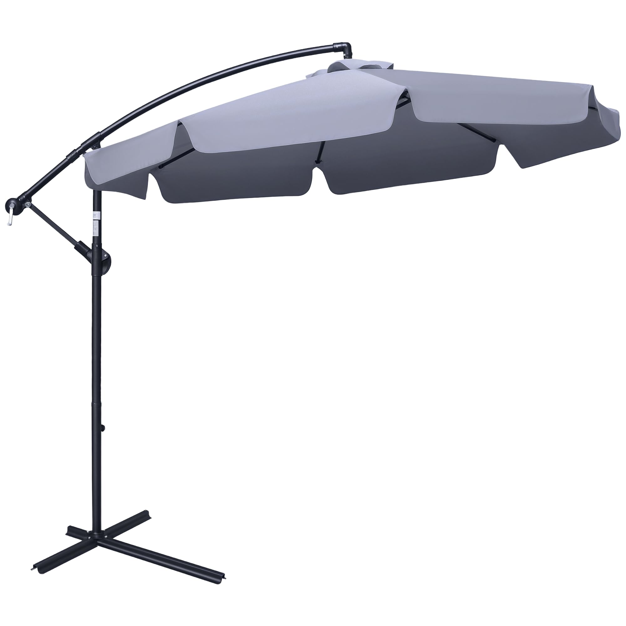 Outsunny 2.7m Garden Cantilever Banana Parasol Sun Shade w/ Crank - Dark Grey  | TJ Hughes