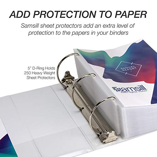 Image of Samsill Durable 5 inch 3 Ring Binder, Locking D Ring 100% Recycled Chipboard, White, Pallet of 192 Binders in 32 Cartons
