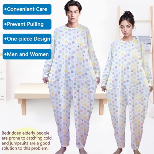 Image of Unisex Jumpsuit with Back-Zipper,Suitable for Alzheimer's,Dementia Patient,Seniors,Incontinence Care
