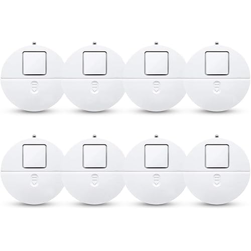 EVA LOGIK Modern Ultra-Thin Window Alarm with Loud 120dB Sound and Vibration Sensors Compatible with Virtually Any Window, Glass Break Alarm Perfect for Home, Office, Dorm Room- 8 Pack